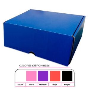 caja de cartón color azul