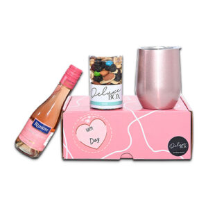 kit vino rosado mini caja rosa